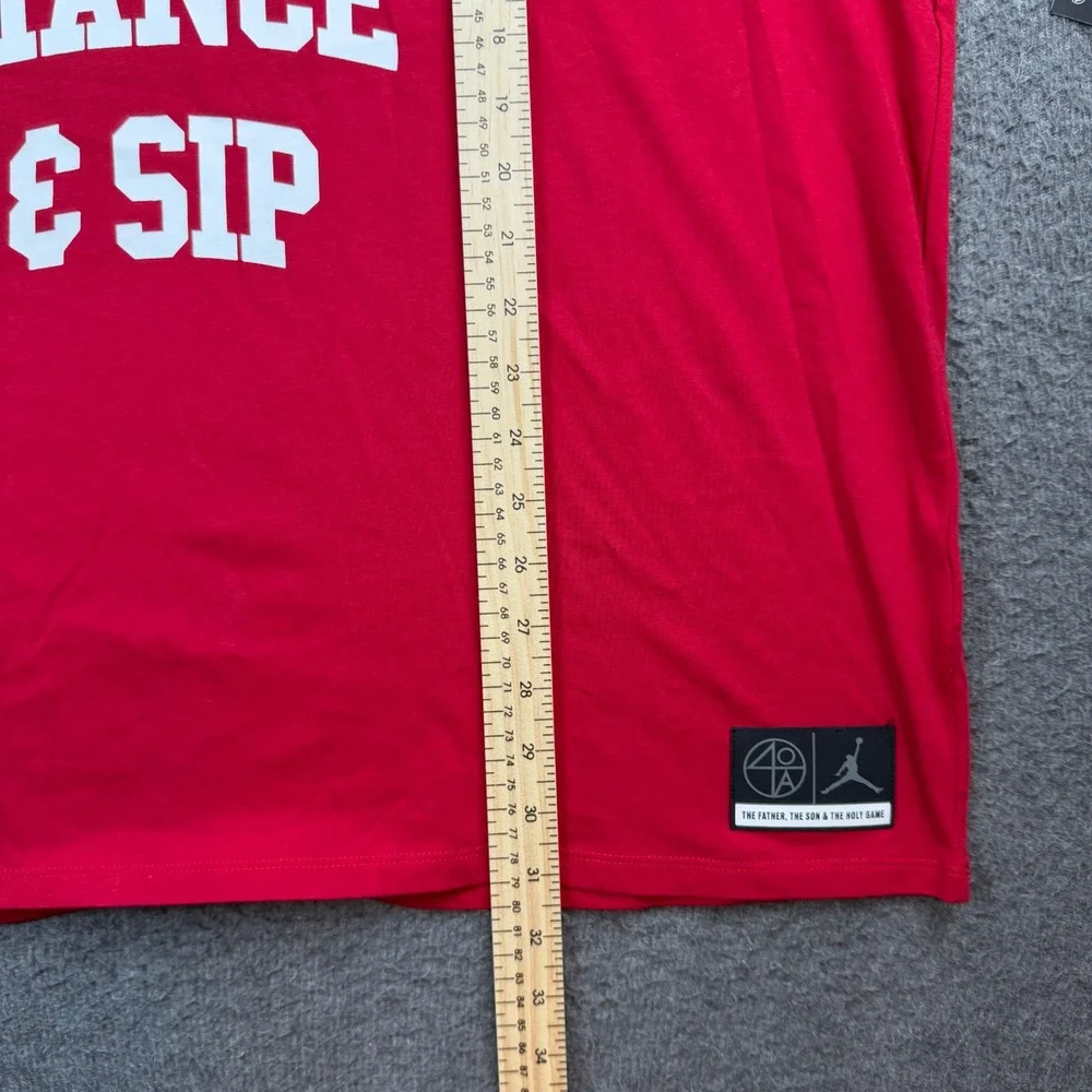 Jordan T-Shirt Men's XXL Red Jesus Booger Lonnie Mance Sip Graphic AR0053-687